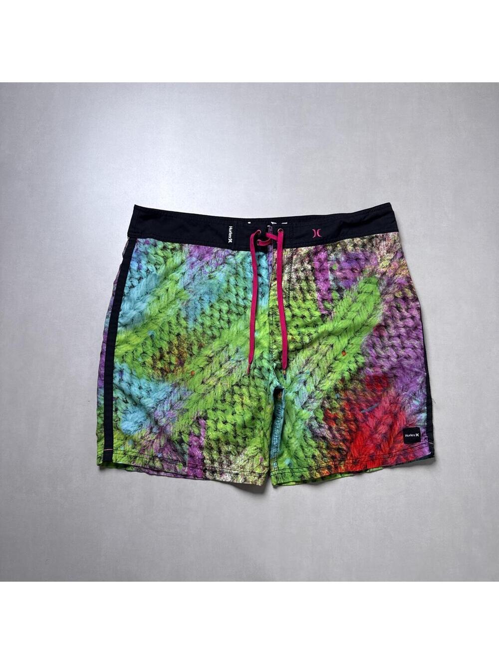 Y2K Hurley 00s Surf multicoloured tie dye board surf shorts